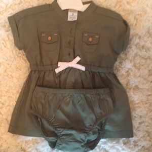 Carters olive green dress with bottoms